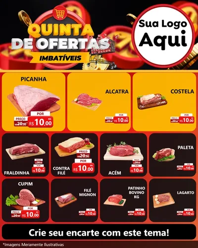 Modelo de Rede Social para Feed Instagram com o tema Quinta de Ofertas Imbatíveis para Açougue