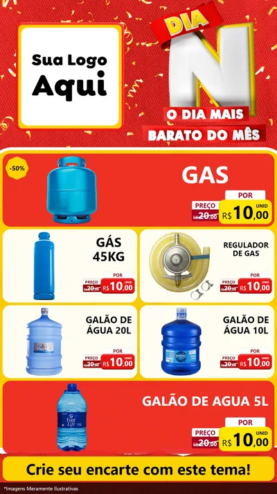 Modelo de TV para TV Vertical com o tema Dia N o Dia Mais Barato do Mês para Água e gás