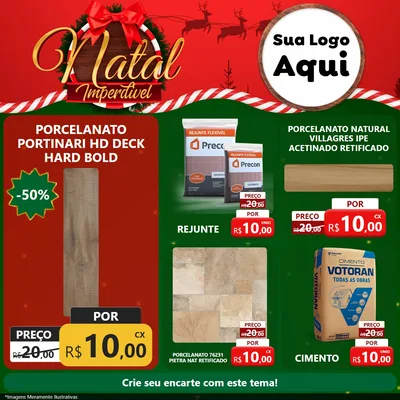Modelo de Rede Social para Feed Facebook com o tema Natal Imperdível para Pisos e revestimentos