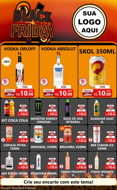 Modelo de Encarte para Encarte Grande com o tema Black Friday para Distribuidora de bebidas