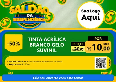Modelo de Cartaz para Cartaz A4 Horizontal com o tema Saldão da Indepêndencia para Tintas e Ferramentas