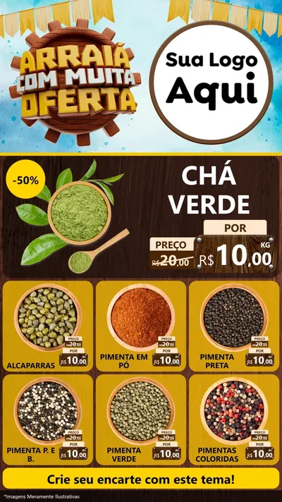 Modelo de Rede Social para Stories com o tema Ofertas de São João - Junina para Produtos Naturais