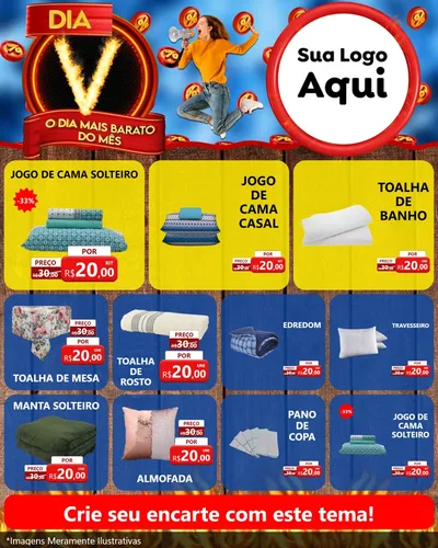Modelo de Rede Social para Feed Instagram com o tema Dia V - O Dia Mais Barato Do Mês para Cama, Mesa e Banho