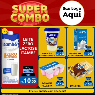 Modelo de Rede Social para Feed Facebook com o tema Super Combo para Frios e Laticínios