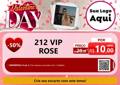 Modelo de Cartaz para Cartaz A4 Horizontal com o tema Valentine's Day para Perfumes