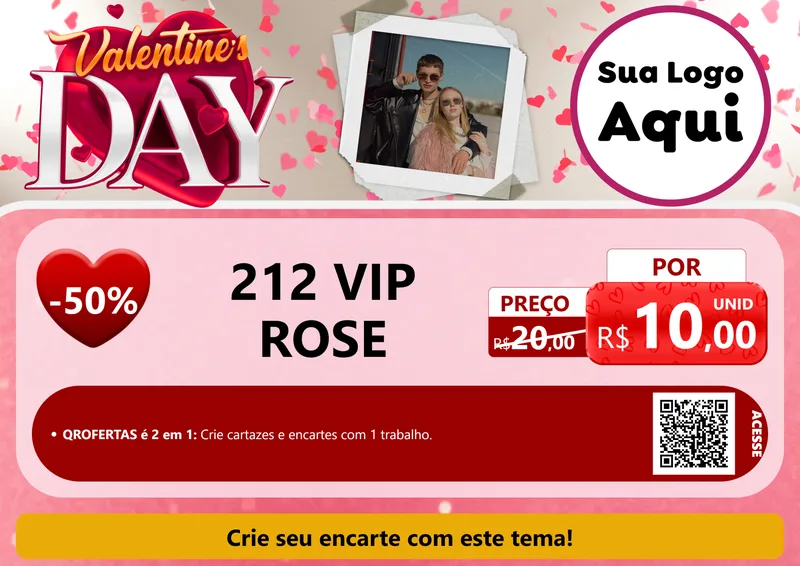Modelo de Cartaz para Cartaz A4 Horizontal com o tema Valentine's Day para Perfumes