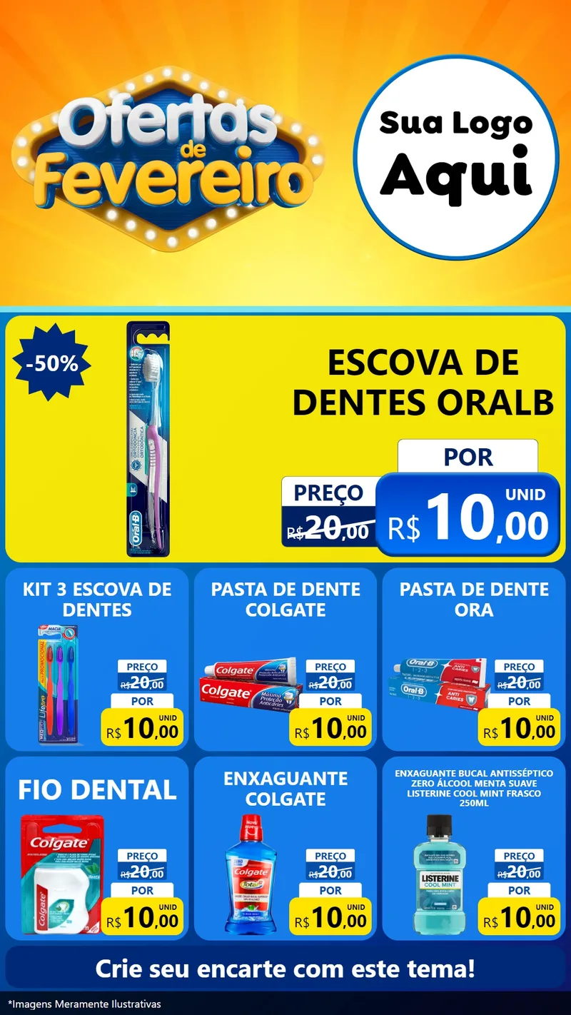 Modelo de Rede Social para Stories com o tema Ofertas de Fevereiro para Higiene Pessoal