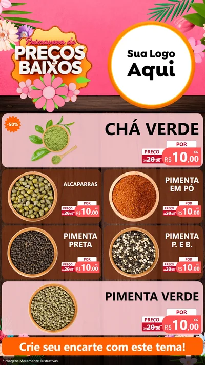 Modelo de TV para TV Vertical com o tema Primavera de Preços Baixos para Produtos Naturais