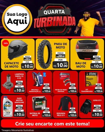 Modelo de Rede Social para Feed Instagram com o tema Quarta Turbinada para Moto peças