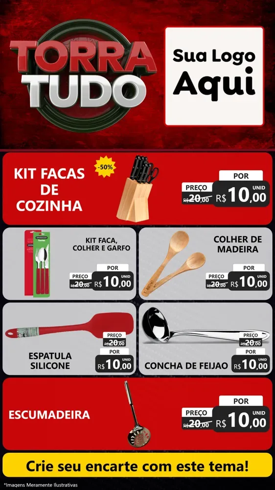 Modelo de TV para TV Vertical com o tema Torra Tudo para Utilidades Domésticas