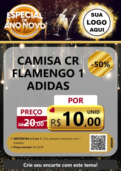 Modelo de Cartaz para Cartaz A4 Vertical com o tema Especial de Ano Novo para Roupas e acessórios