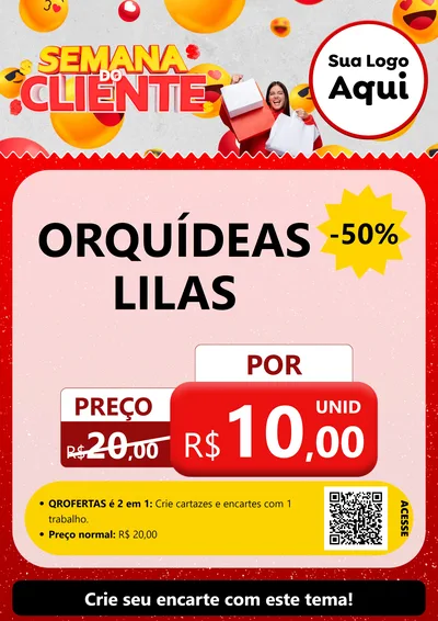 Modelo de Cartaz para Cartaz A4 Vertical com o tema Semana do Cliente para Floricultura e jardim