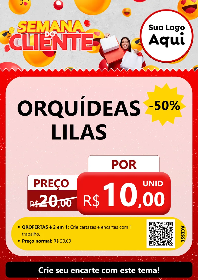 Modelo de Cartaz para Cartaz A4 Vertical com o tema Semana do Cliente para Floricultura e jardim
