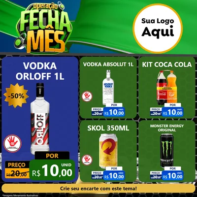 Modelo de Rede Social para Feed Facebook com o tema Operação Fecha Mês para Distribuidora de bebidas