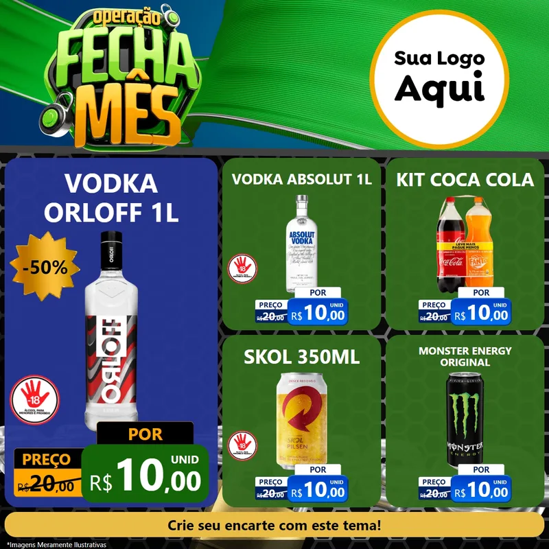 Modelo de Rede Social para Feed Facebook com o tema Operação Fecha Mês para Distribuidora de bebidas