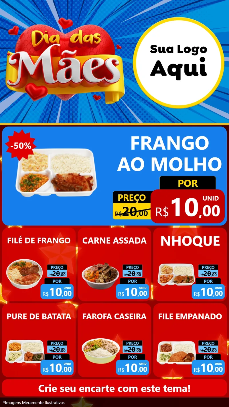 Modelo de Rede Social para Stories com o tema Dia das Mães para Restaurante