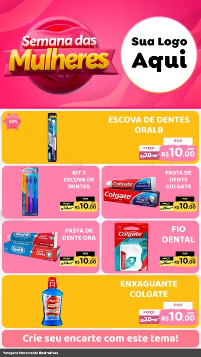 Modelo de TV para TV Vertical com o tema Semana das Mulheres para Higiene Pessoal