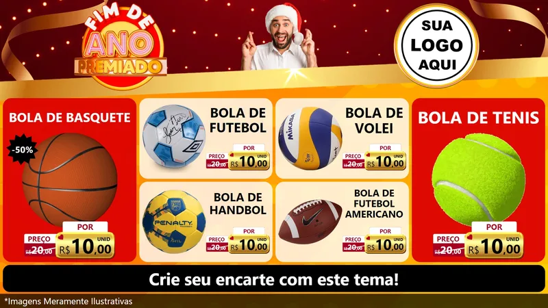 Modelo de TV para TV Horizontal com o tema Fim de Ano Premiado para Artigos Esportivos