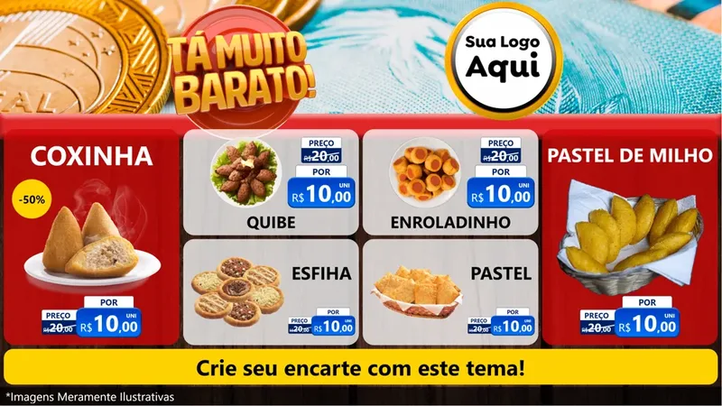 Modelo de TV para TV Horizontal com o tema Está Muito Barato para Salgadaria