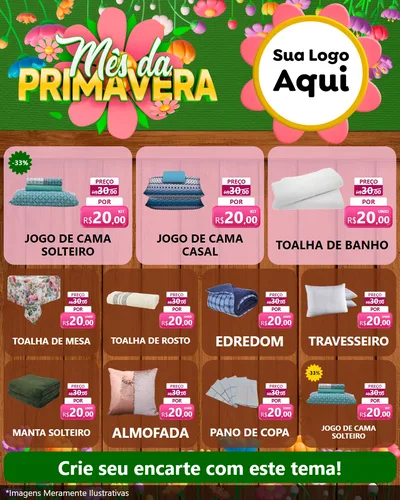 Modelo de Rede Social para Feed Instagram com o tema Mês da Primavera para Cama, Mesa e Banho