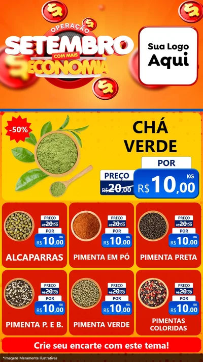 Modelo de Rede Social para Stories com o tema Operação Setembro Com Muita Economia para Produtos Naturais