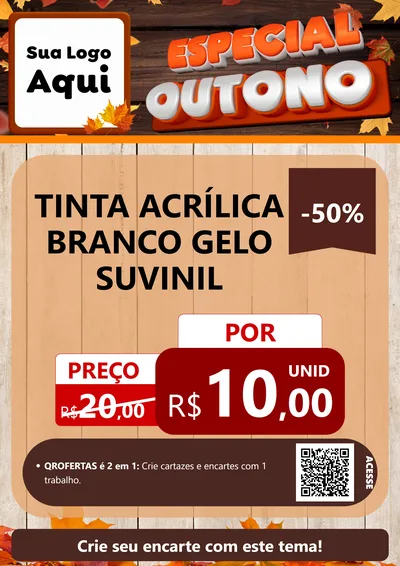 Modelo de Cartaz para Cartaz A4 Vertical com o tema Especial Outono para Tintas e Ferramentas