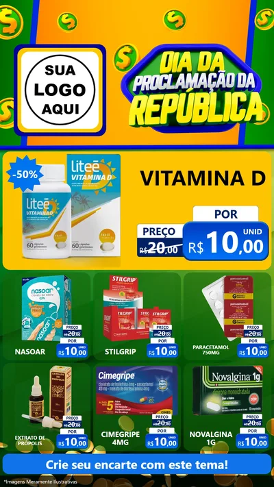 Modelo de Rede Social para Stories com o tema Dia Da Proclamação da República para Farmácia