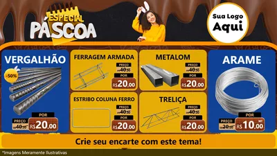 Modelo de TV para TV Horizontal com o tema Especial Páscoa para Ferragens