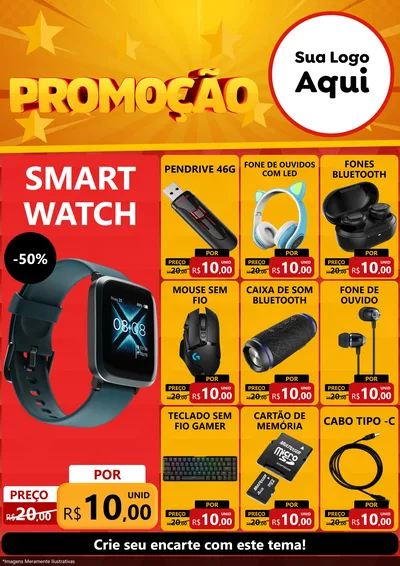 Modelo de Encarte para Encarte A4 Vertical com o tema Promoção para Informática