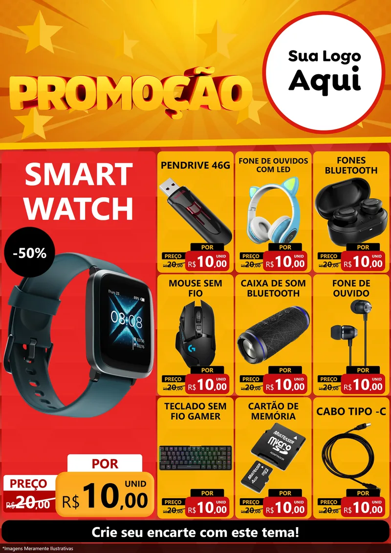 Modelo de Encarte para Encarte A4 Vertical com o tema Promoção para Informática