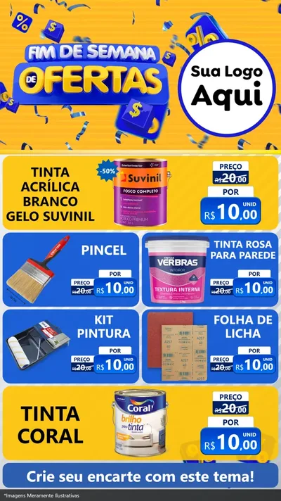 Modelo de TV para TV Vertical com o tema Fim de Semana de Ofertas para Tintas e Ferramentas