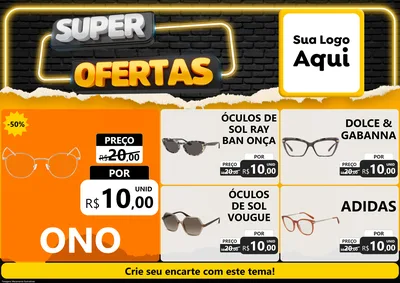 Modelo de Encarte para Encarte A4 Horizontal com o tema Super Ofertas para Óticas