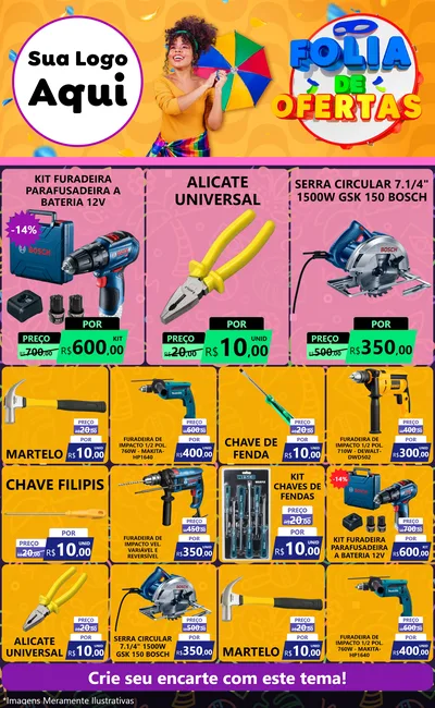 Modelo de Encarte para Encarte Grande com o tema Folia de Ofertas para Maquinas e Ferramentas