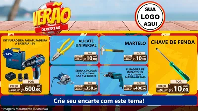 Modelo de TV para TV Horizontal com o tema Verão de Ofertas para Maquinas e Ferramentas