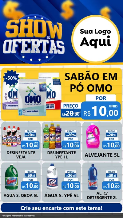 Modelo de Rede Social para Stories com o tema Show de Ofertas para Produtos de Limpeza