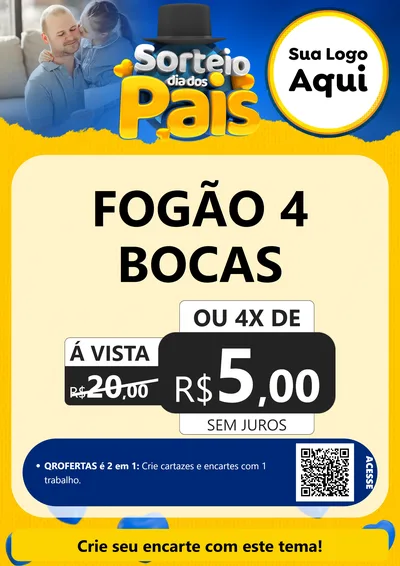 Modelo de Cartaz para Cartaz A4 Vertical com o tema Sorteio Dia Dos Pais para Móveis e Eletro