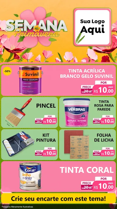 Modelo de TV para TV Vertical com o tema Semana da Primavera para Tintas e Ferramentas