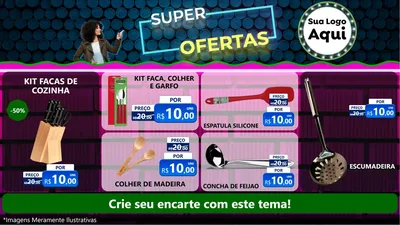 Modelo de TV para TV Horizontal com o tema Super Ofertas para Utilidades Domésticas