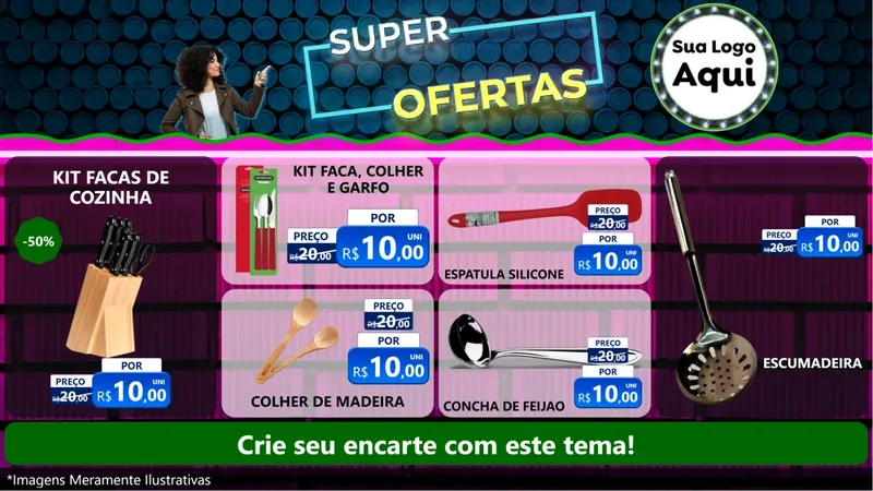 Modelo de TV para TV Horizontal com o tema Super Ofertas para Utilidades Domésticas