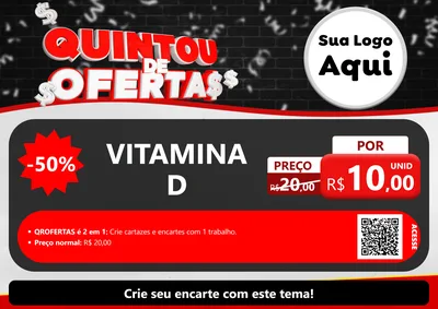 Modelo de Cartaz para Cartaz A4 Horizontal com o tema Quintou de Ofertas para Farmácia