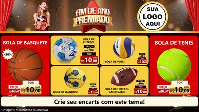 Modelo de TV para TV Horizontal com o tema Fim de Ano Premiado para Artigos Esportivos