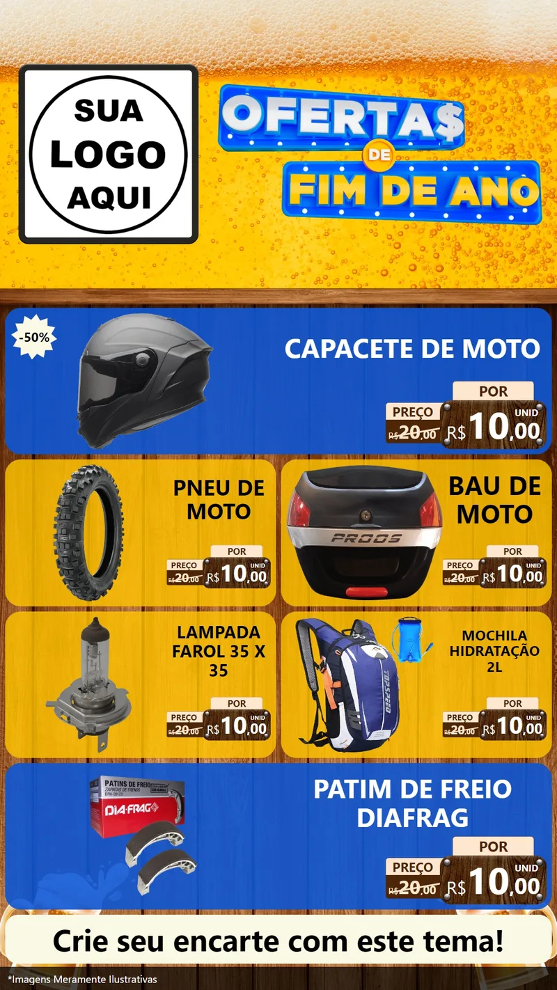 Modelo de TV para TV Vertical com o tema Ofertas de Fim de Ano para Moto peças
