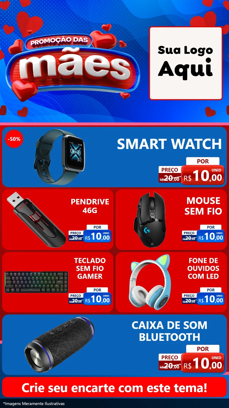 Modelo de TV para TV Vertical com o tema Promoção das Mães para Informática
