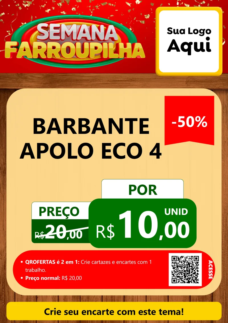 Modelo de Cartaz para Cartaz A4 Vertical com o tema Semana Farroupilha para Armarinho e Aviamentos