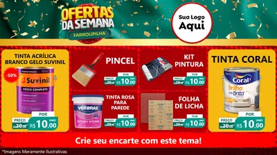 Modelo de TV para TV Horizontal com o tema Ofertas da Semana Farroupilha para Tintas e Ferramentas