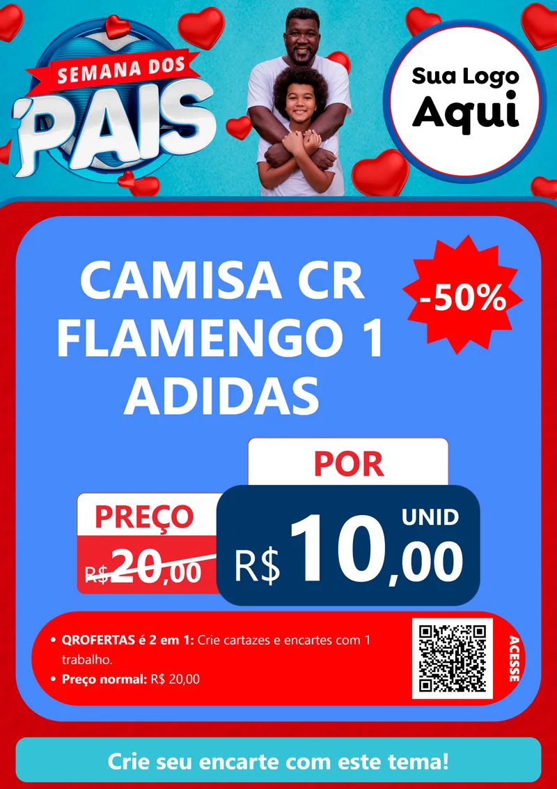Modelo de Cartaz para Cartaz A4 Vertical com o tema Semana Dos Pais para Roupas e acessórios