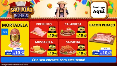 Modelo de TV para TV Horizontal com o tema São João de Ofertas para Frios e Laticínios