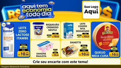 Modelo de TV para TV Horizontal com o tema Aqui Tem Economia Todo Dia para Frios e Laticínios