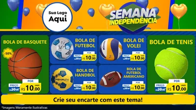 Modelo de TV para TV Horizontal com o tema Semana da Independência para Artigos Esportivos