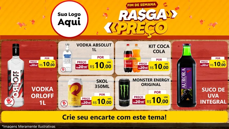 Modelo de TV para TV Horizontal com o tema Fim de Semana Rasga Preços para Distribuidora de bebidas